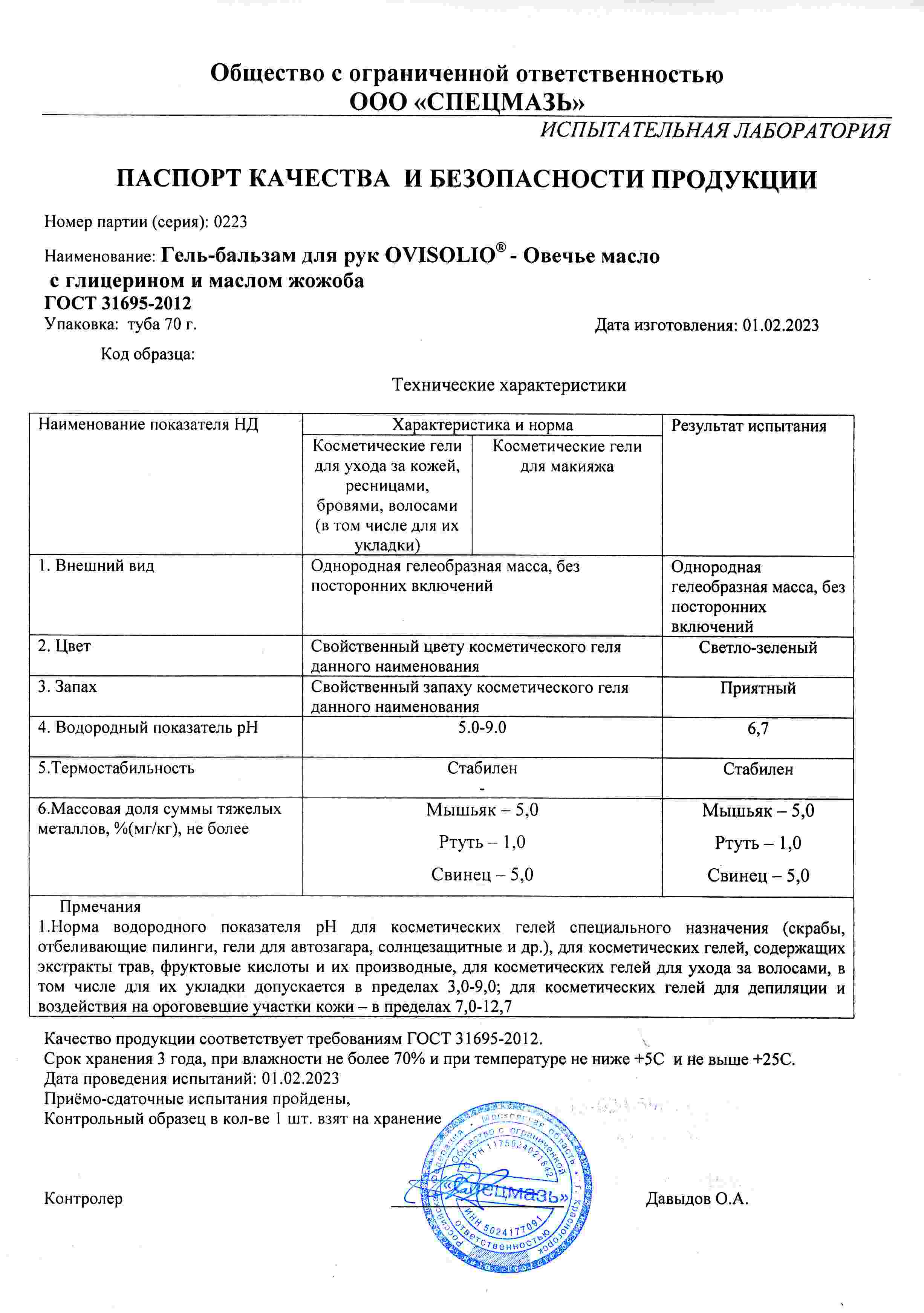 Паспорт №022023